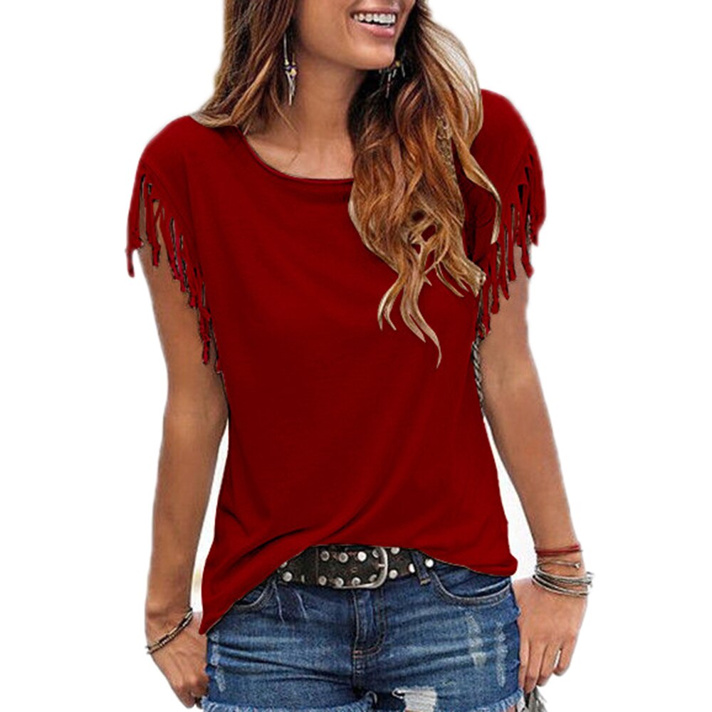 Women's Tassel Sleeve T-Shirt