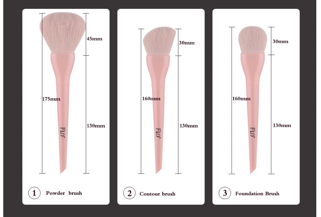 Candy Color Natural Fiber Makeup Brushes 10 Pcs Set