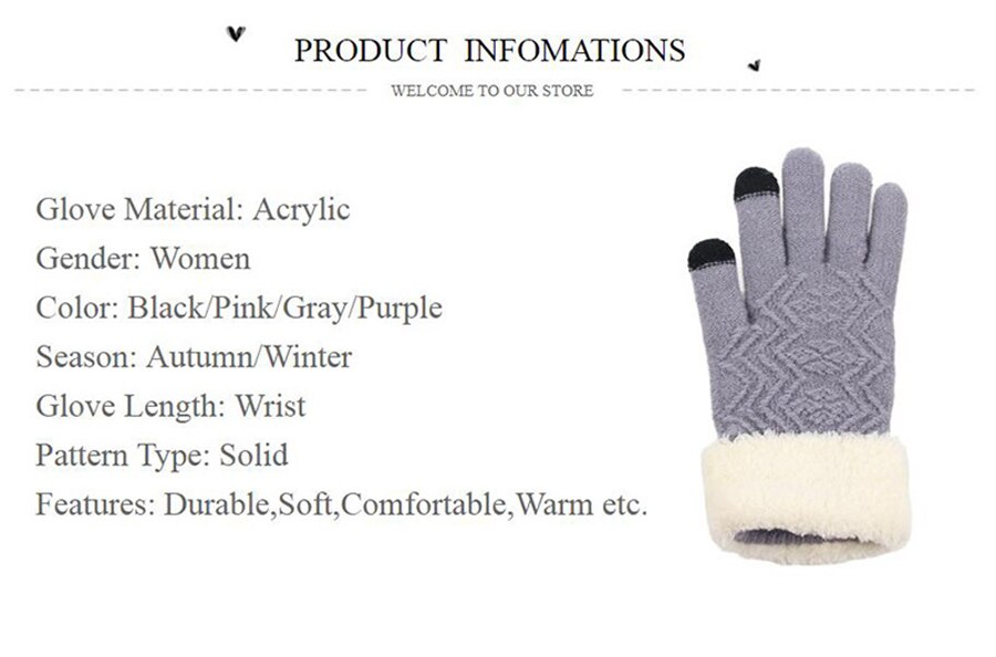 Women's Winter Touch Screen Knitted Gloves