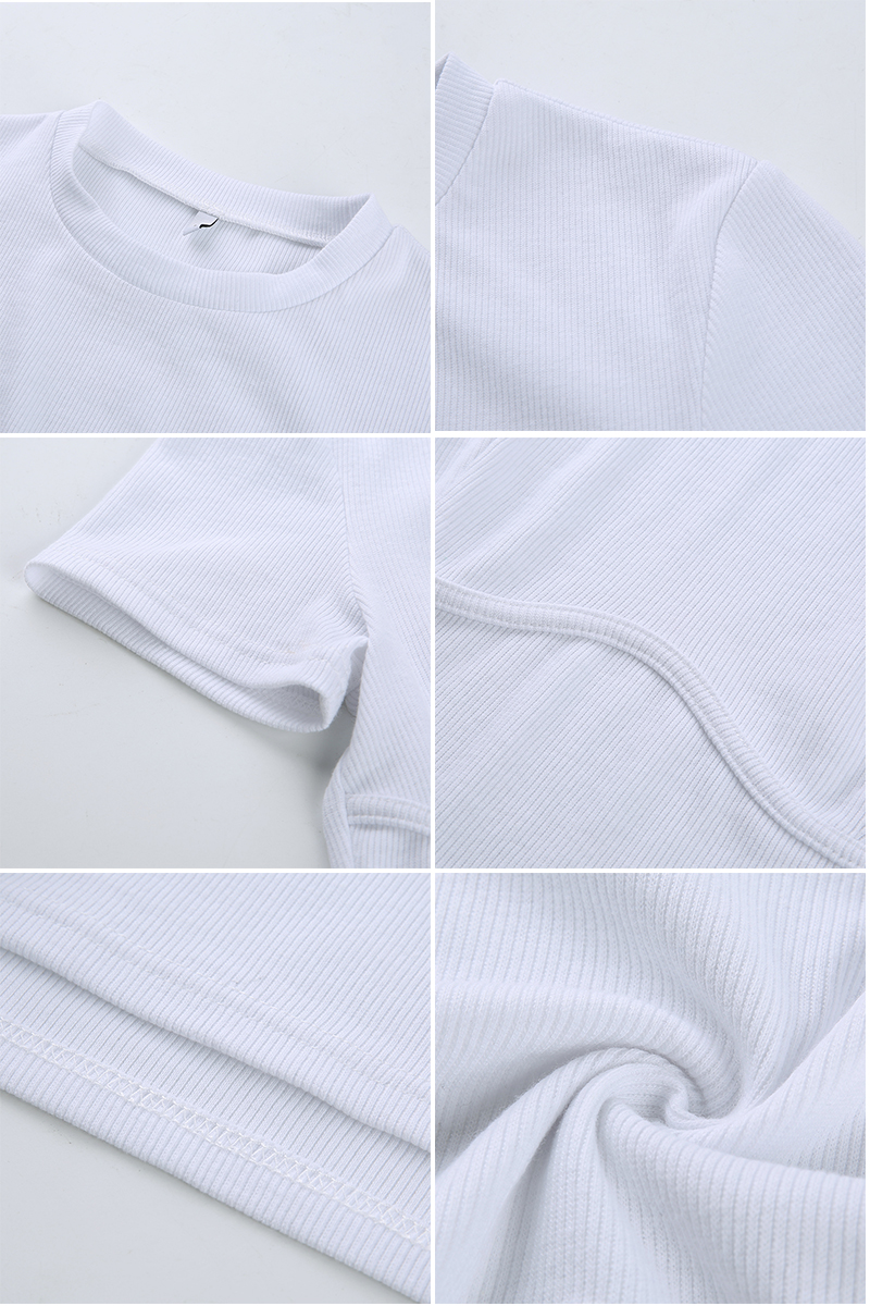 Women's White Crop Top with Breast Support