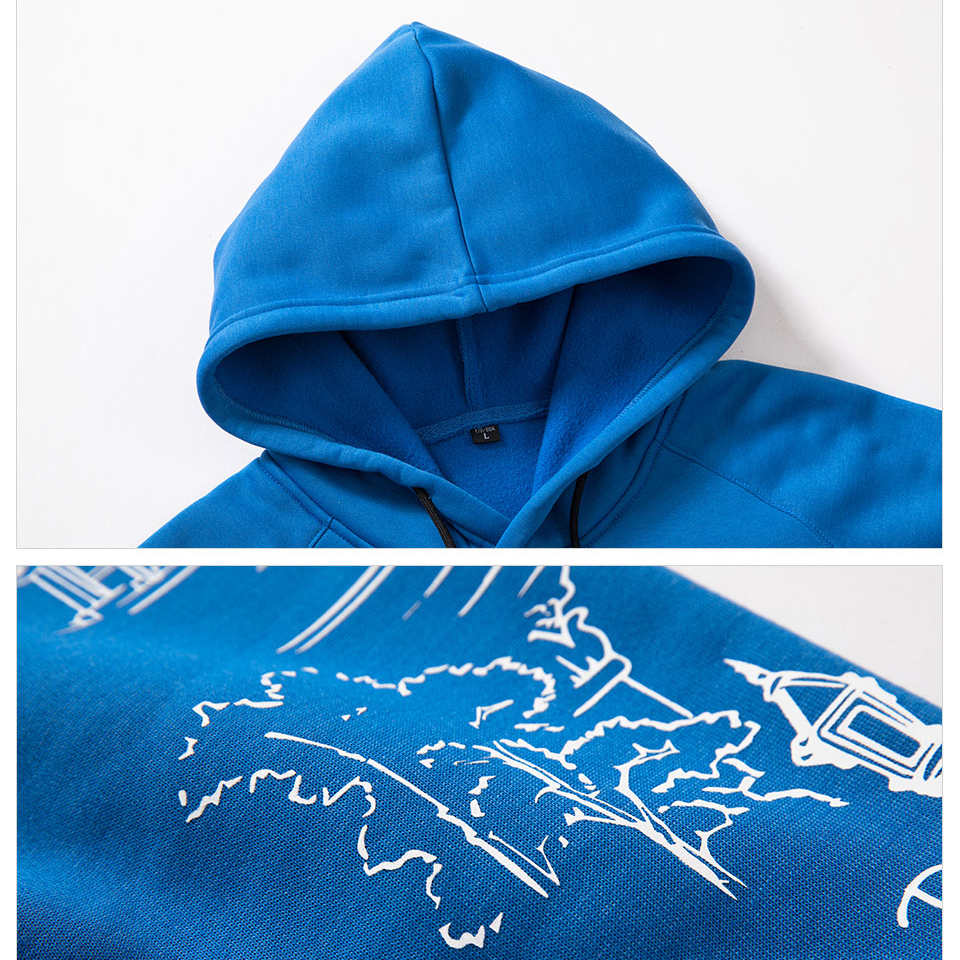 Sleeves Printed Men's Soft Hoodie