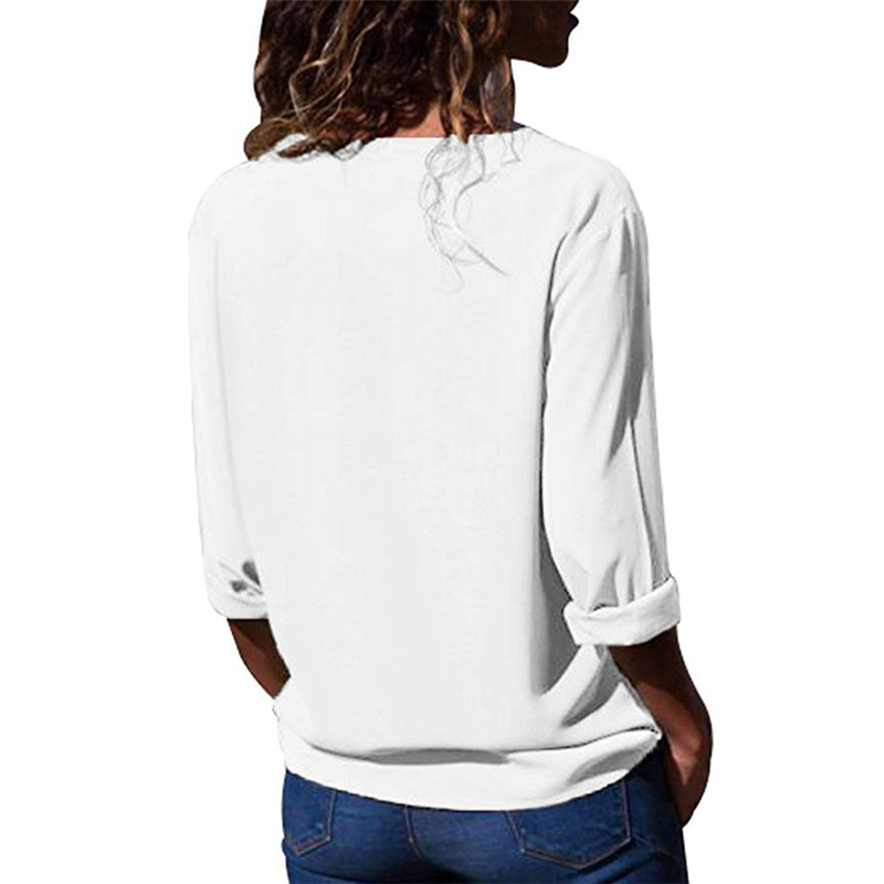 Women's Chiffon Blouse with Decorated Buttons