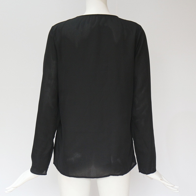 Women's Chiffon Blouse with Decorated Buttons