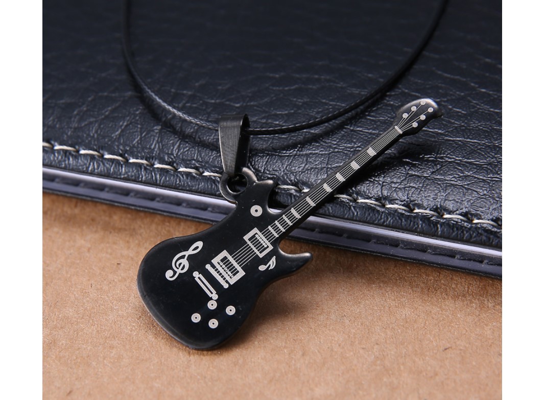 Men's 316L Stainless Steel Guitar Necklace