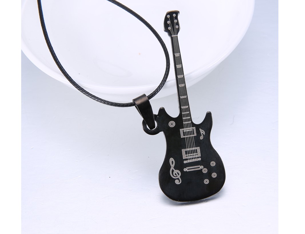 Men's 316L Stainless Steel Guitar Necklace