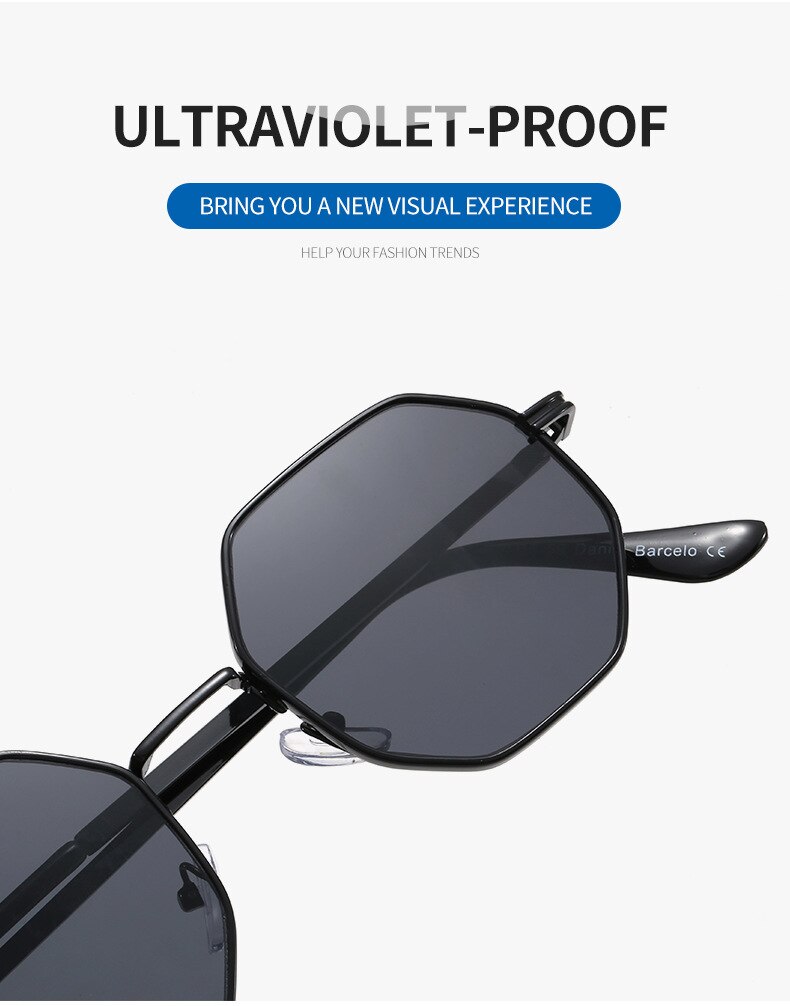 Men's Polygon Shaped Sunglasses