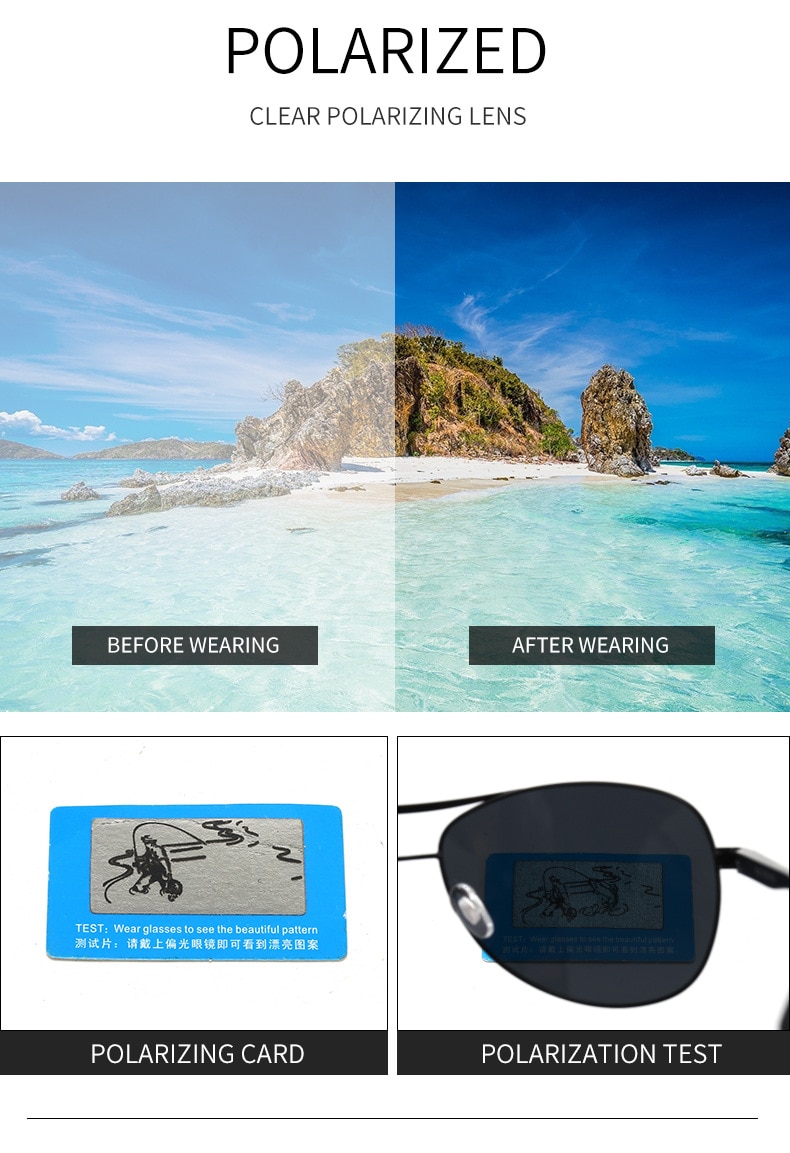 Men's Aviator Polarized Sunglasses