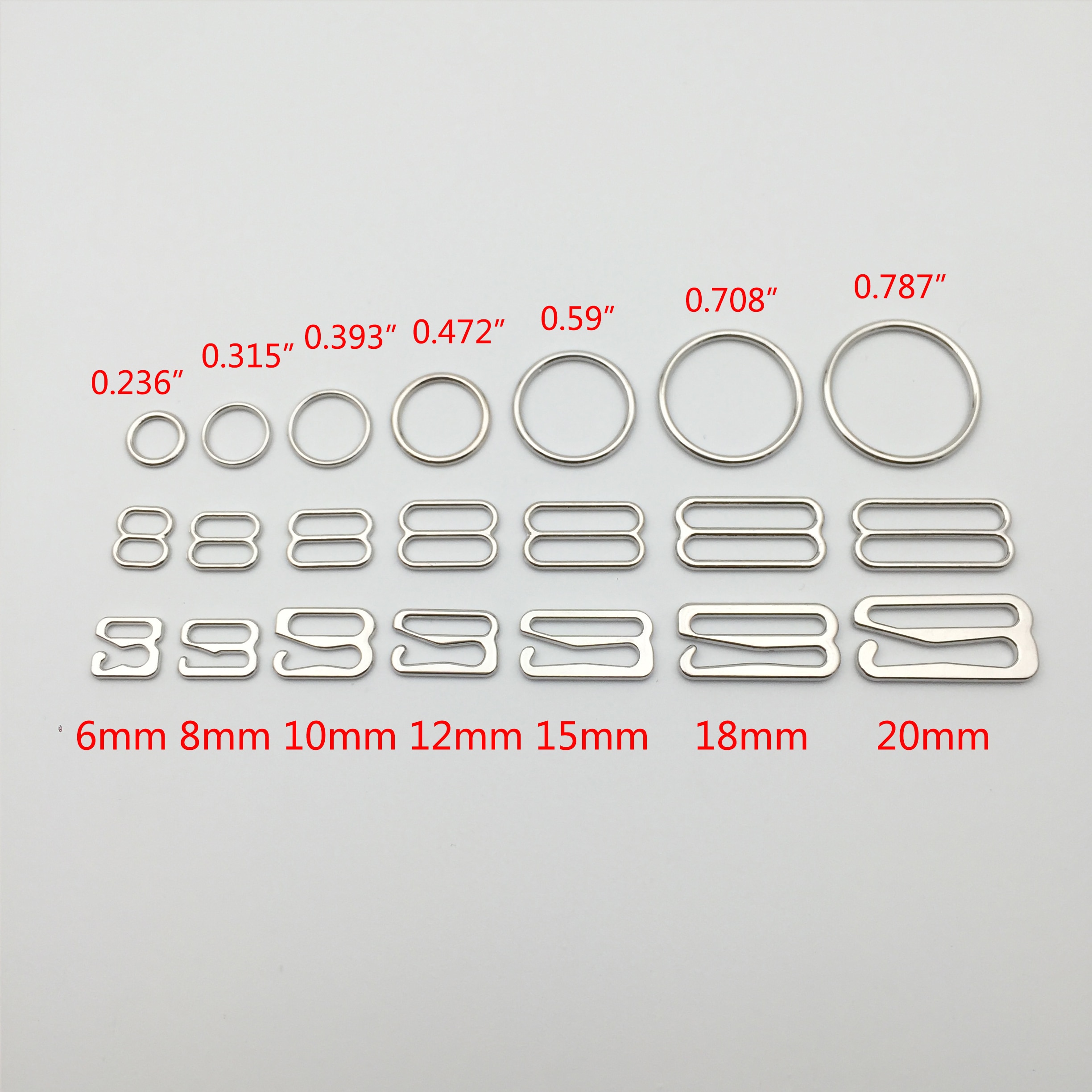 Set of 100 Bra O-Rings in Multiple Sizes