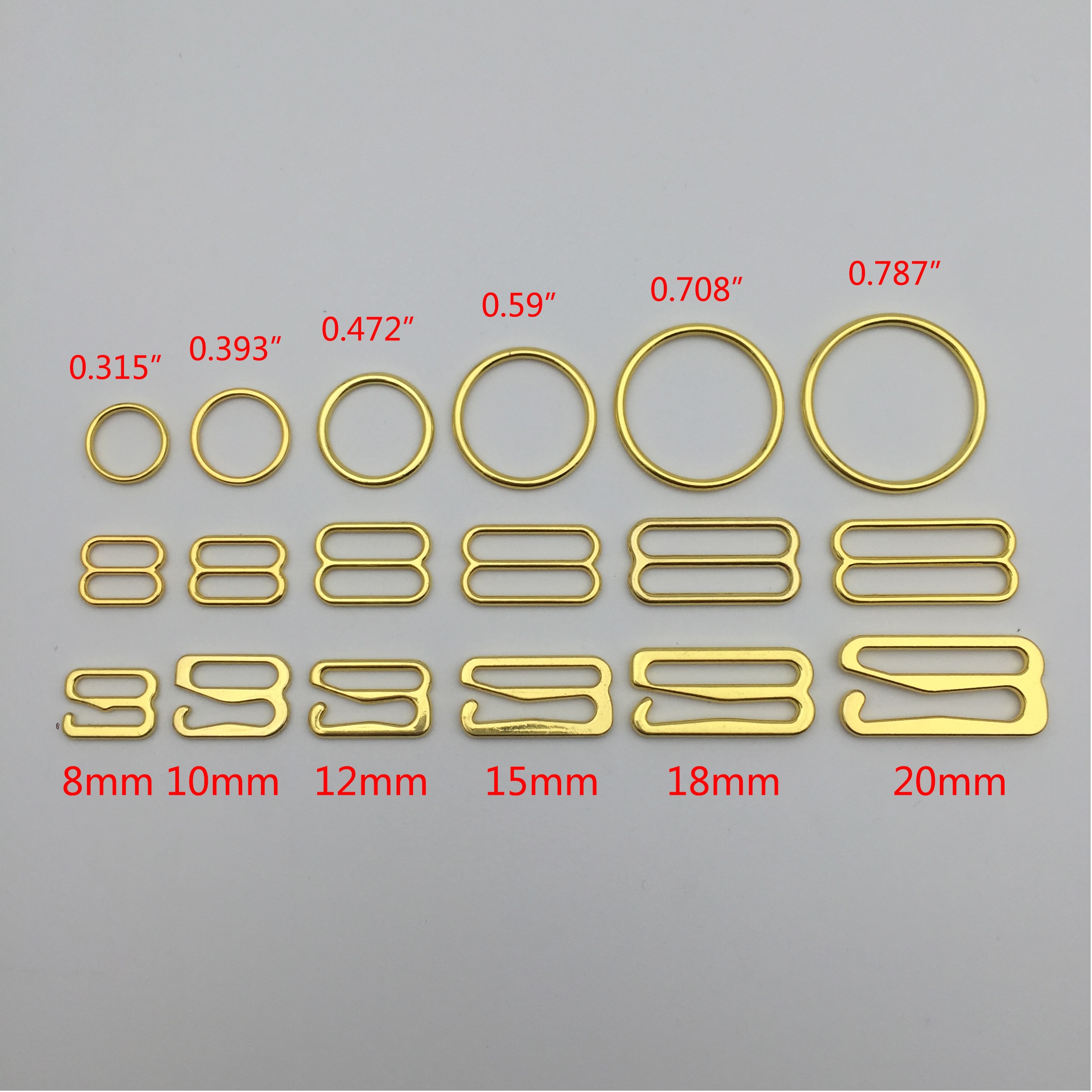 Set of 100 Bra O-Rings in Multiple Sizes