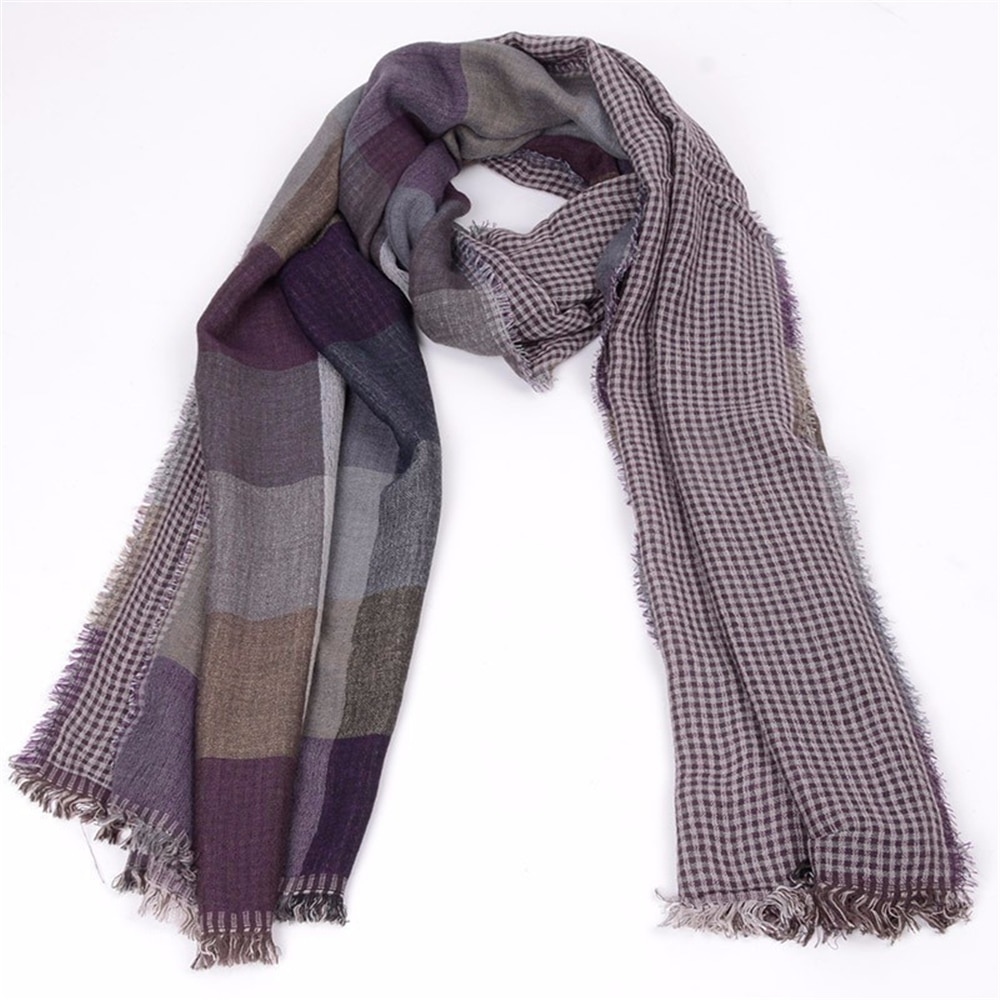 Men's Plaid Double-Sided Scarf