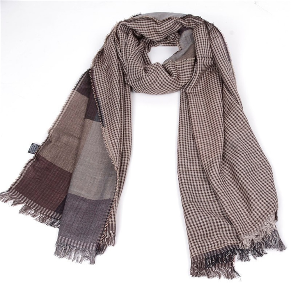 Men's Plaid Double-Sided Scarf
