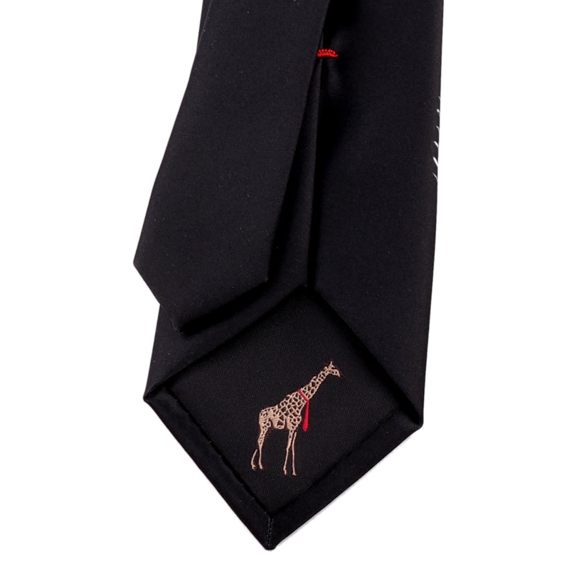 Men's Black and White Graphic Neck Tie