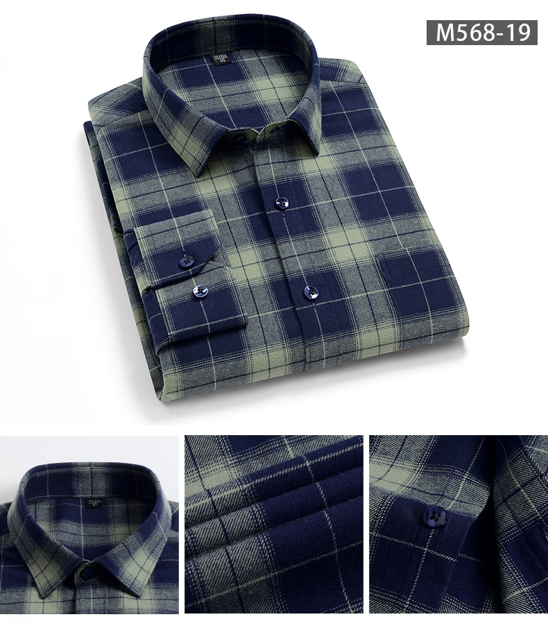 Men's Pure Cotton Plaid Shirt