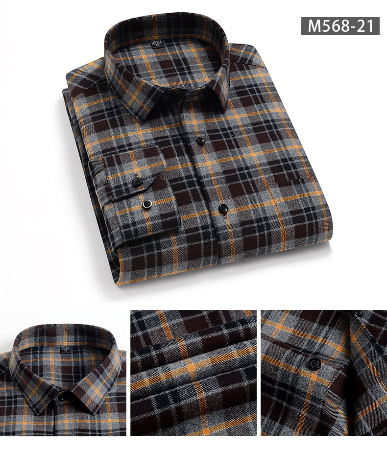 Men's Pure Cotton Plaid Shirt