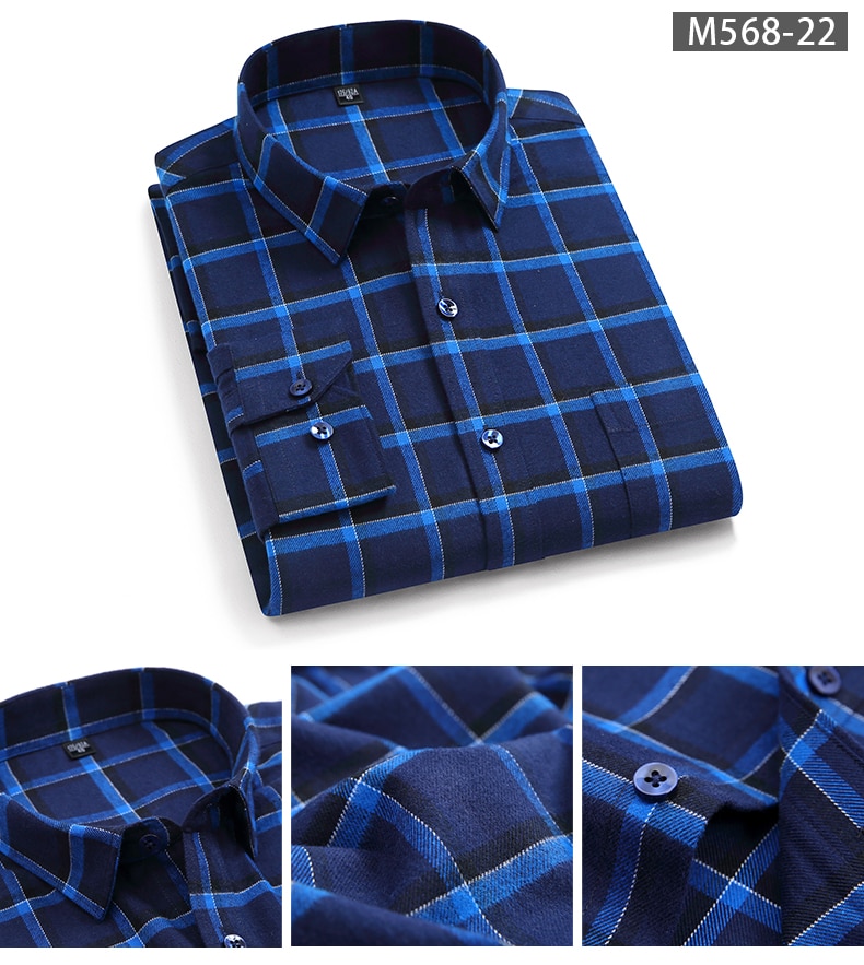 Men's Pure Cotton Plaid Shirt