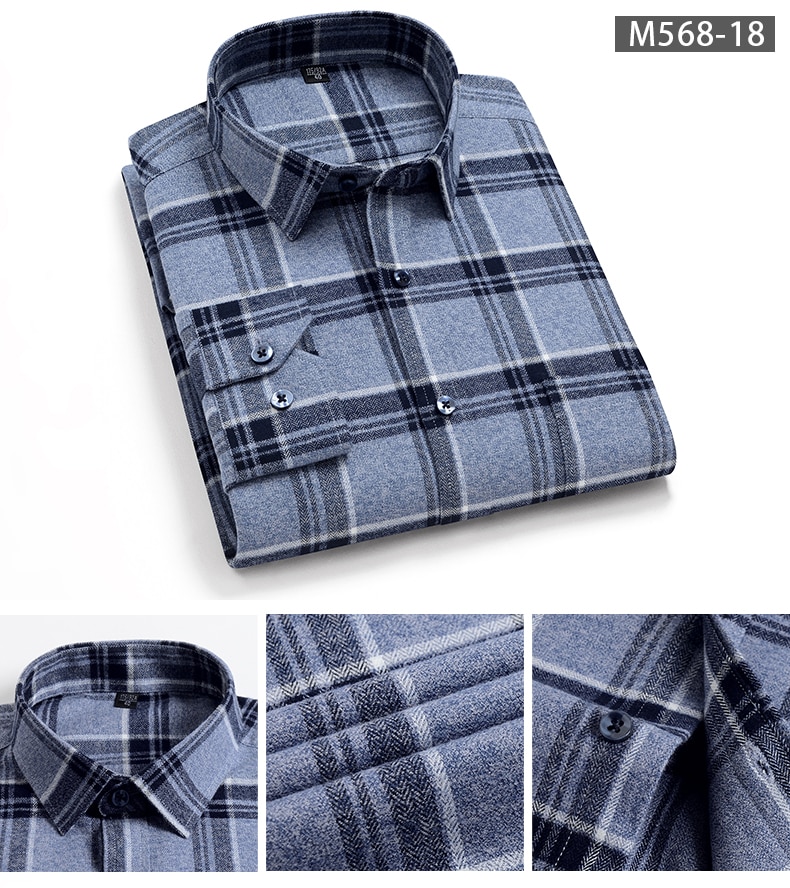 Men's Pure Cotton Plaid Shirt